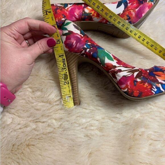 christian siriano floral peep toe heels size 8 - Picture 11 of 11